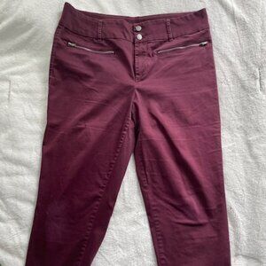 Tinsel Burgandy Cropped Pant